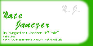 mate janczer business card